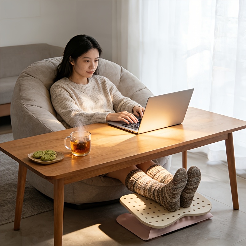 Footrest Under Desk - Alas Kaki Ergonomis Portabel dengan Lubang